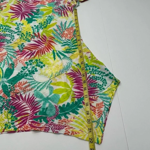 Fresh Produce Tropical Leaf Print Tunic Top Women’s S Asymmetrical Bottom - Picture 8 of 14